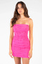 Sendy pearl strap fuchsia dress - 2