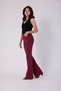 Women's Denim Jean Burgundy Flare Lycra High Waist Flared Trousers - 6