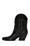 Black Leather Cowboy Boots - Women's, Heeled, 24wfd 183118 - 2