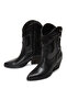 Black Leather Cowboy Boots - Women's, Heeled, 24wfd 183118 - 3