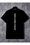 King Back Text T-Shirt Shorts - Black Bottom Top Combination Shorts T-Shirt Set Printed Oversize Crew Neck - 2