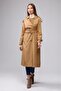 Raglan Sleeve Seasonal Lined Long Trench Coat, Cap - 2
