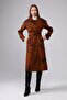 Floral Patterned Lined Long Women's Trench Coat - 2
