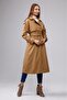 Raglan Sleeve Seasonal Lined Long Trench Coat, Cap - 4