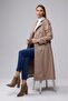 Raglan Sleeve Seasonal Lined Long Trench Coat, Cap