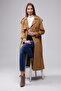 Raglan Sleeve Seasonal Lined Long Trench Coat, Cap
