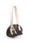 Brown/Cream Shk232 Faux Leather Single Compartment Charm Mini Bag Accessory Hand, Arm and Shoulder Bag - 2