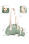 Mint Green/Cream Shk232 Faux Leather Single Compartment Charm Mini Bag Accessory Hand, Arm and Shoulder Bag - 4