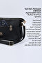 Black Shk226 Faux Leather, Zippered 3 Compartment Hand, Arm and Shoulder Bag - 7