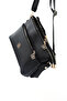 Black Shk226 Faux Leather, Zippered 3 Compartment Hand, Arm and Shoulder Bag - 8