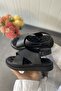 Genuine Leather Massage Supported Black Cross Women Sandals Tmd 2025712 - 2