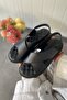Genuine Leather Massage Supported Black Cross Women Sandals Tmd 2025712 - 7