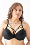 C Cup Wired Sponge Hollow Cross Strap Black Bra - 6