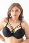 C Cup Wired Sponge Hollow Cross Strap Black Bra - 5