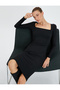 Knitwear Dress Long Sleeve Square Neck Ribbed
