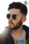 Round Frame Unisex 2-Piece Gold Metal Black&Brown Glasses Classic Sunglasses - 5