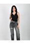 Women's Black V-Neck Accessory Ribbed Strap Tank Top - 5