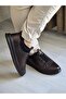 Melinta Black Genuine Leather Orthopedic Elastic Comfortable Men's Shoes - 3
