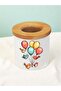 Balloon Bird Printed 3-Piece Ceramic Desktop Pen Holder Pencil Case - 4