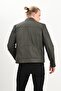 Sandor Men's Genuine Leather Embossed Stitched Leather Jacket Green - 4