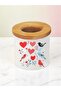 Heart Bird Printed 3-Piece Ceramic Desktop Pen Holder Pencil Case - 3