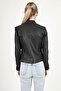 Rio Women's Genuine Leather Short Fit Leather Jacket Black - 6