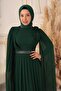 Yilidiz Chiffon Evening Dress - Flower Detailed Hijab - 4