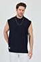 Half Neck Zero Sleeve T-Shirt Plain Basic - 7