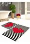 Heart Patterned, Non-Spill Organic Cotton Woven Base 2-Piece Toilet Seat Set