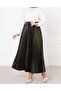 Women's Leather Look, Pleated Stylish Skirt - 2