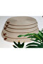 Natural jute rope, 6-piece oval beige handmade placemat set - 3