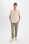 Relax Fit Polo Collar Linen Look Summer Short Sleeve Shirt E1230Ax25Sm - 4