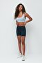 High Elastic Waist Sports Shorts Leggings 9408 Navy Blue - 2