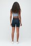 High Elastic Waist Sports Shorts Leggings 9408 Navy Blue - 5