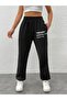 Feelings Sweatpants Jogger - Black Printed Elastic Cuff High Waist - 3