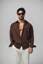Men's Linen Oversize Shirt Brown