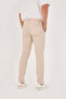 Men's Seersucker Lycra Jogger Slimfit Waist Half Elastic Beige Fabric Trousers - 6