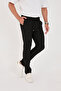 Men's Summer Seersucker Fabric Lycra Jogger Pants Half Elastic Waist Slim Fit Black - 4
