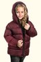 Girl's Burgundy Fleece Inside Furry Hooded Waterproof Wind Resistant Inflatable Winter Jacket Coat - 4