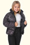 Girls black detachable Hooded water and windproof winter puffer jacket with pocket coat & coat & parka - 4