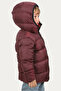 Boy's Burgundy Fleece Inside Furry Hooded Waterproof Wind Resistant Inflatable Winter Jacket - 4