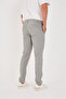 Men's Seersucker Lycra Jogger Slimfit Waist Half Elastic Gray Fabric Trousers - 6