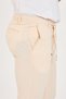 Men's Seersucker Lycra Jogger Slimfit Waist Half Elastic Cream Fabric Trousers - 7