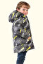 Boy's Yellow Black Digital Pattern Fleece Water and Windproof Hooded Inflatable Winter Coat - 3