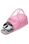 Kaff Pink Crinkle Fabric Waterproof Sports and Travel Bag with Shoe Compartment 0818 and Front Pocket - 6