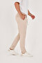 Men's Seersucker Lycra Jogger Slimfit Waist Half Elastic Beige Fabric Trousers - 5