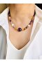 Amethyst Citrine Natural Stone Real Pearl Necklace 45 cm