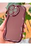 iPhone 14 Pro Max Case Camera Protected Wave Edge Shock Absorbing Burgundy Silicone Cover - 5