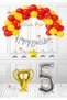 5 Year Old Yellow Red Themed Birthday Set Yellow Red Balloon Football Themed Cup Foil Balloon