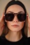 Novra Black Wide Glass Sunglasses - 4